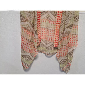 Women's Chico's Vest Cardigan Size‎ 2 (Medium) White Orange